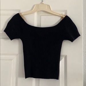 Off the shoulder black crop top